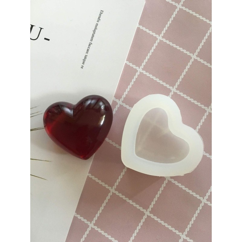 Molde de silicona corazon 3d 80x65x40mm
