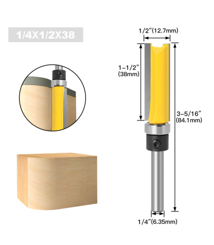 Fresa copiadora 1/4x1/2x38mm 1pc