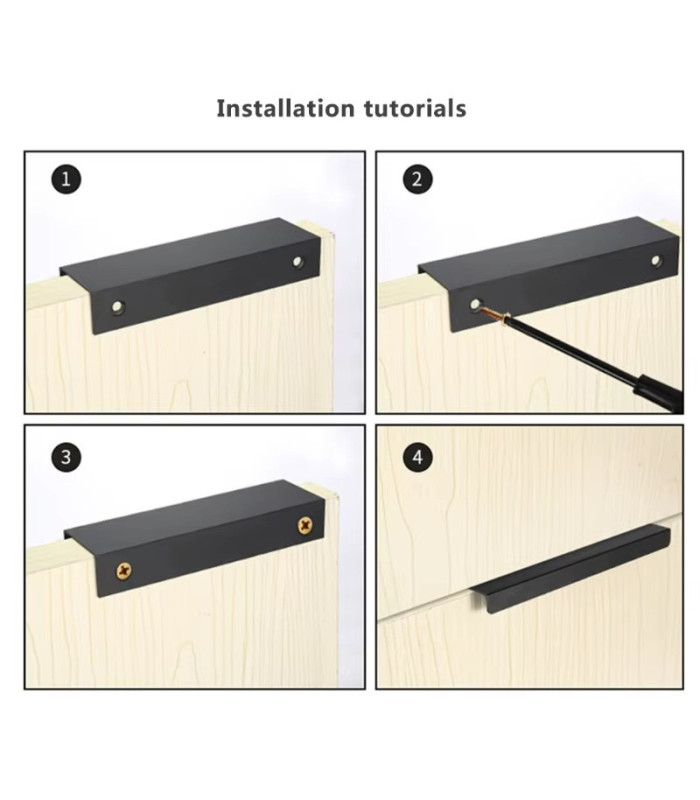 MANIJA OCULTA PARA CAJON 15CM NEGRO