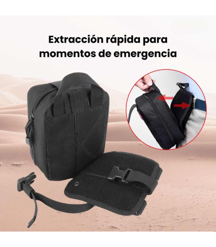 BOTIQUIN TACTICO DE TELA NEGRO 20x15CM