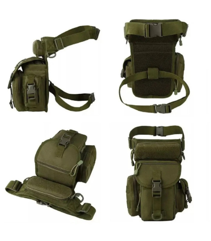 MUSLERA TACTICO VERDE MILITAR 30x17CM