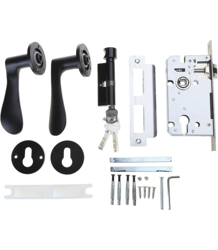 CERRADURA MANGO CURVO NEGRO