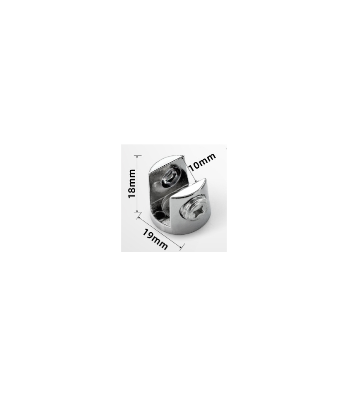 Soporte clip para vidrio 10mm
