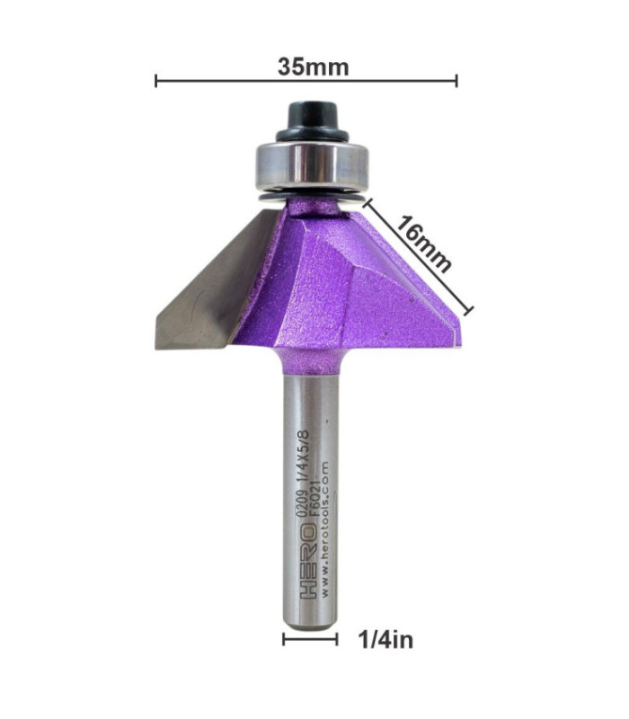 Fresa HERO moldura corte 45 1/4x5/8