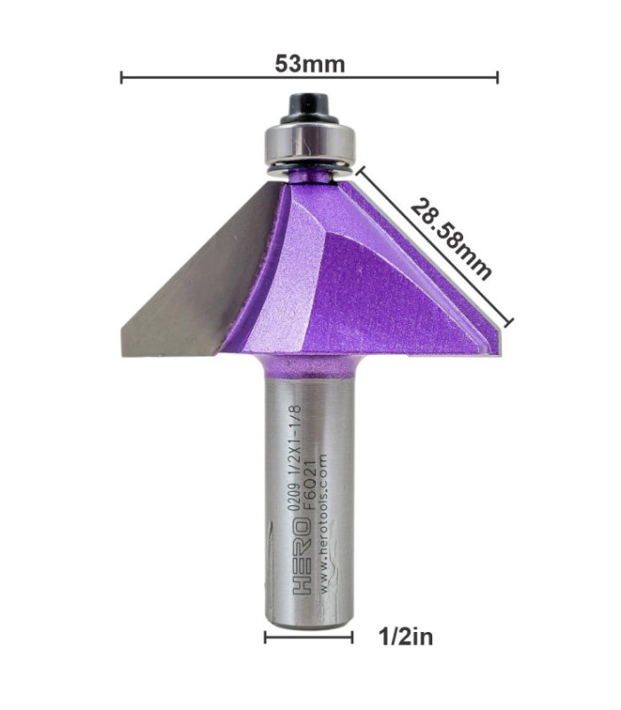 Fresa HERO moldura corte 45 1/2x1-1/8