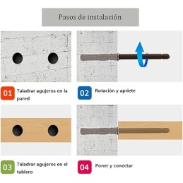 Perno con tarugo 10x140mm para repisa