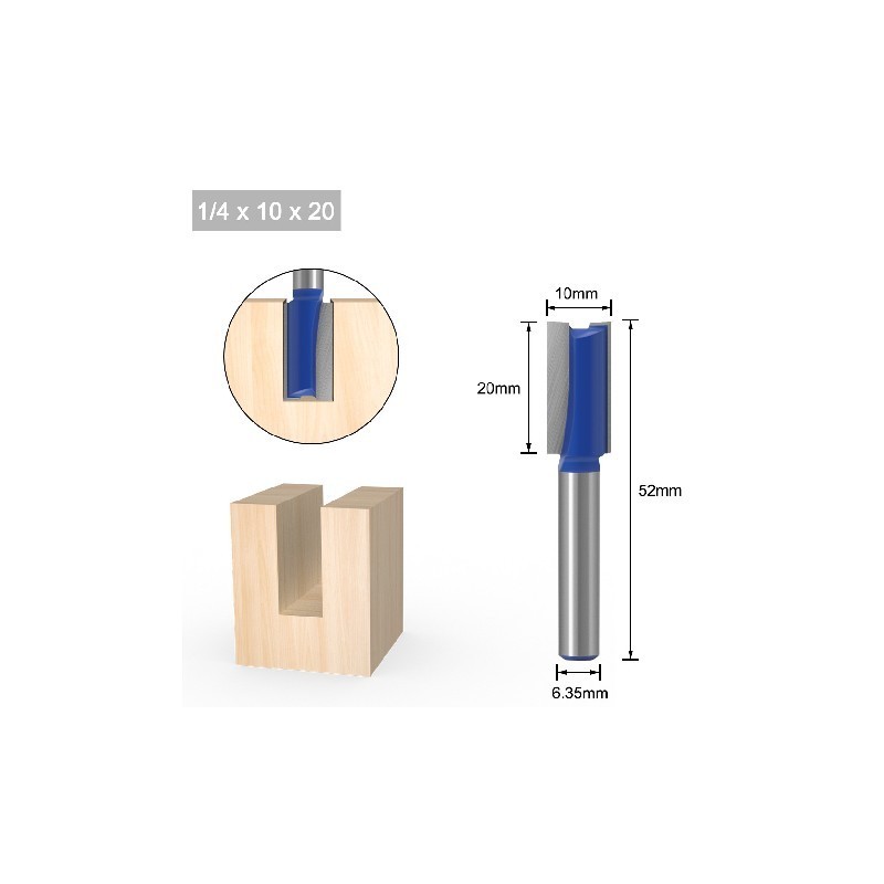 Fresa recta v1/4 10x20mm