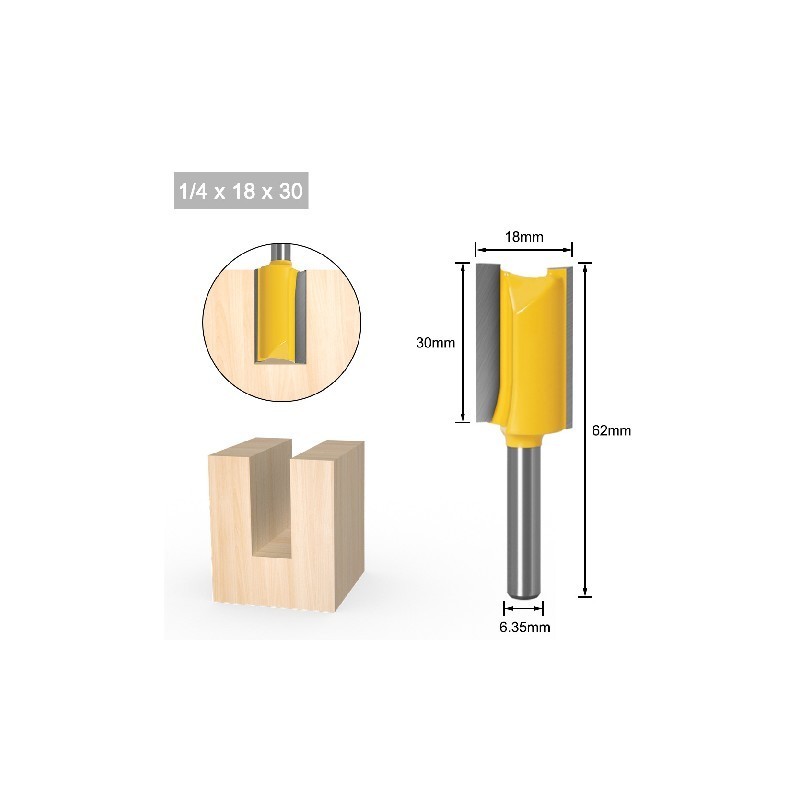 Fresa recta v1/4 18x30mm