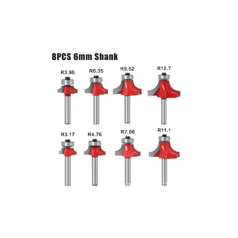 Juego de fresas redondos v6mm 8pc