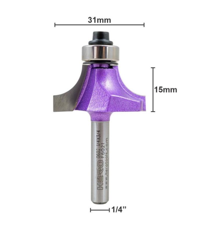 Fresa HERO corte redondo 1/4x3/4