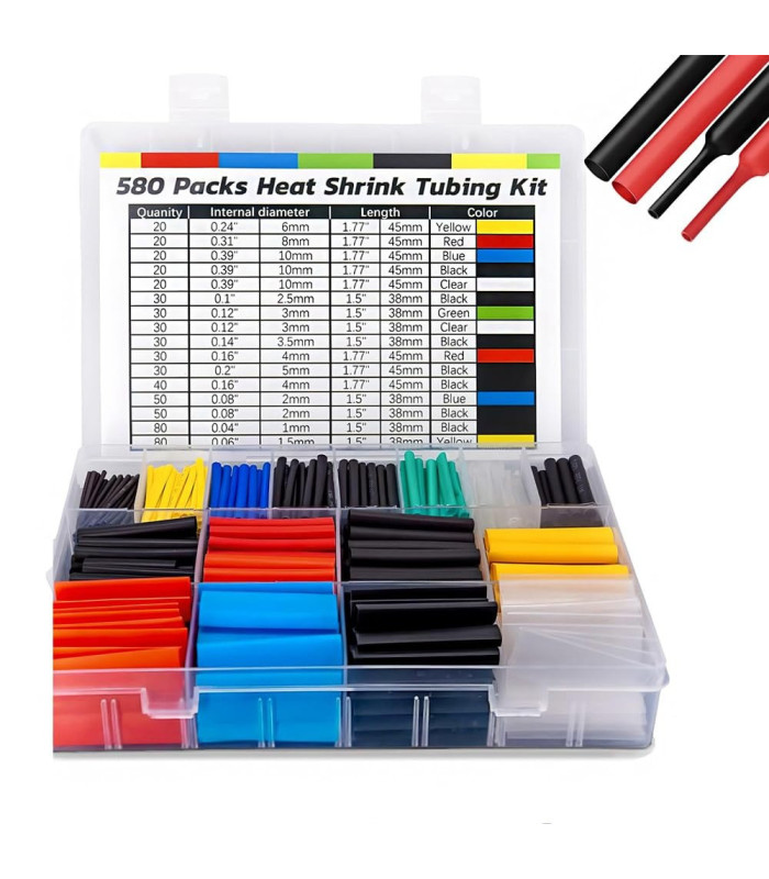 SET DE TUBOS TERMOCONTRAIBLES 580PC