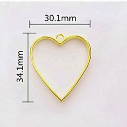 Dije corazon dorado 5pc