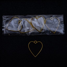 Dije corazon dorado 5pc