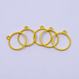 Dije redondo dorado 28mm 5pc