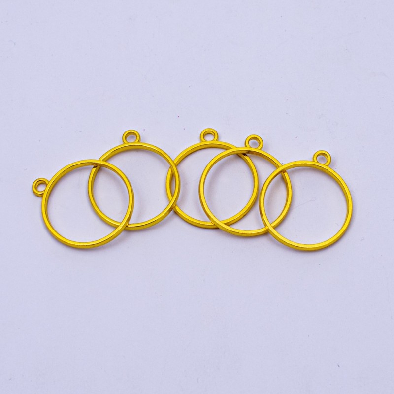 Dije redondo dorado 28mm 5pc