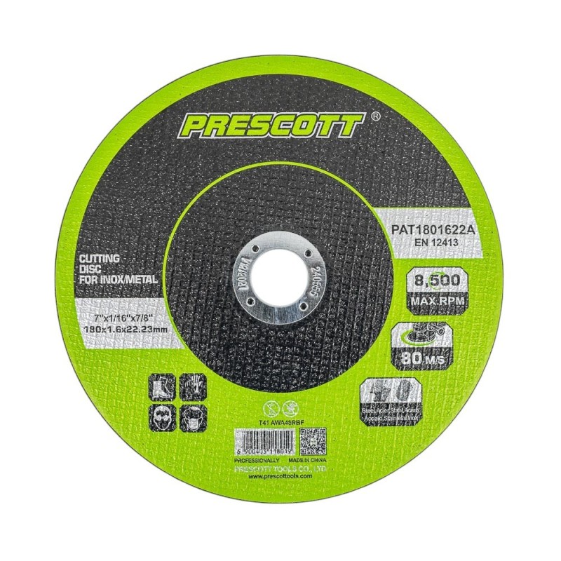 DISCO DE CORTE 180x1.6x22.23MM INOX/METAL PRESCOTT DISCO DE CORTE 180x1.6x22.23MM INOX/METAL PRESCOTT