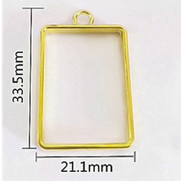 Dije rectangular dorado 30x20mm 5pc