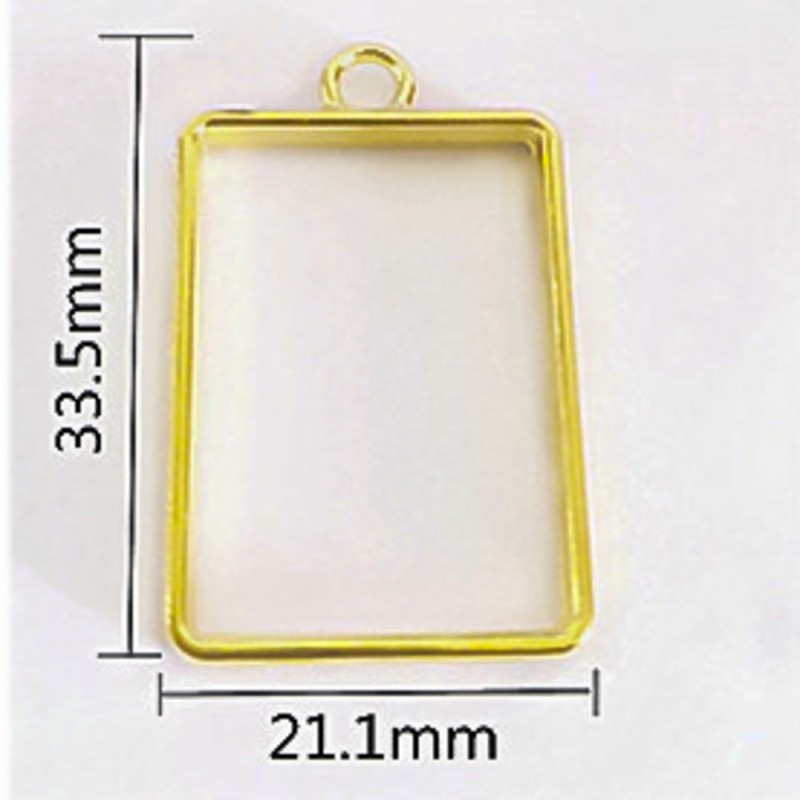 Dije rectangular dorado 30x20mm 5pc