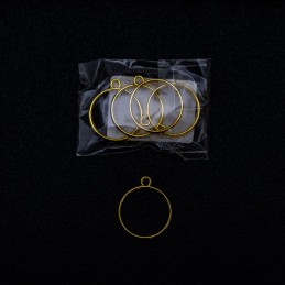 Dije redondo dorado 25mm 5pc