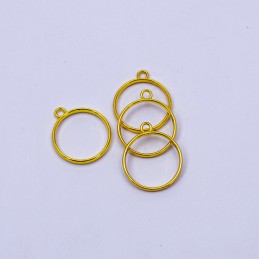 Dije redondo dorado 25mm 5pc