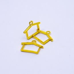 Dije casita dorado 25x17mm 5pc