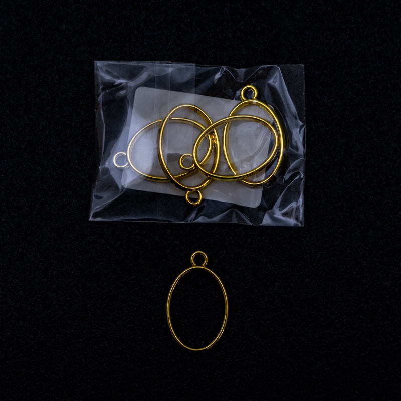 Dije oval dorado 28x25mm 5pc