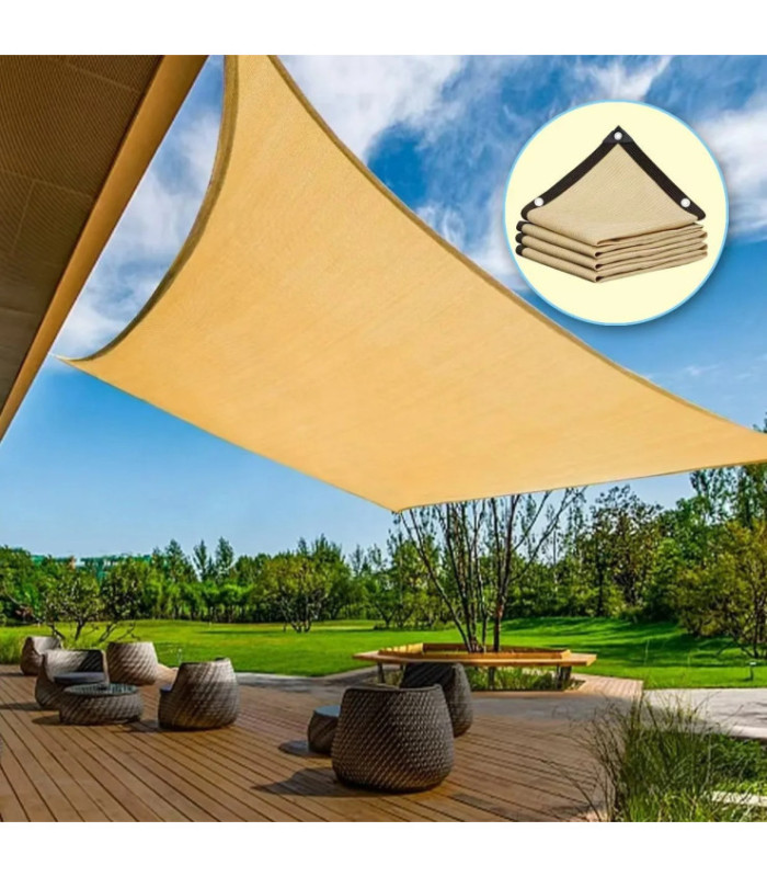 MALLA MEDIA SOMBRA 3x3MT CON BORDE Y AGUJERO