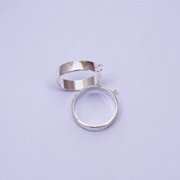 Dije redondo plateado 34x70mm 5pc