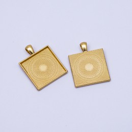 Dije rectangular dorado 37x28mm 5pc