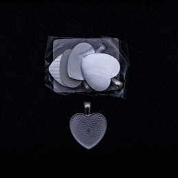 Dije corazon plateado 28x27mm 5pc