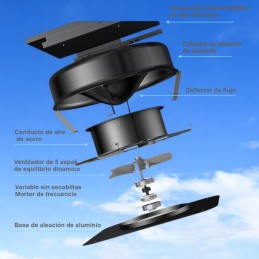 Extractor de aire solar para techo 12 