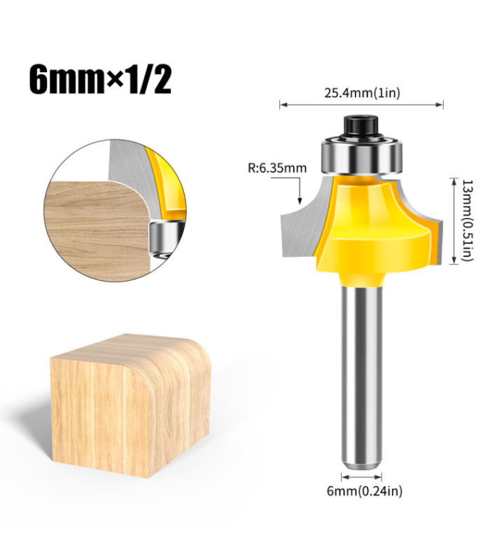 FRESA BORDE REDONDO V6MMx3/8 R6.35MM