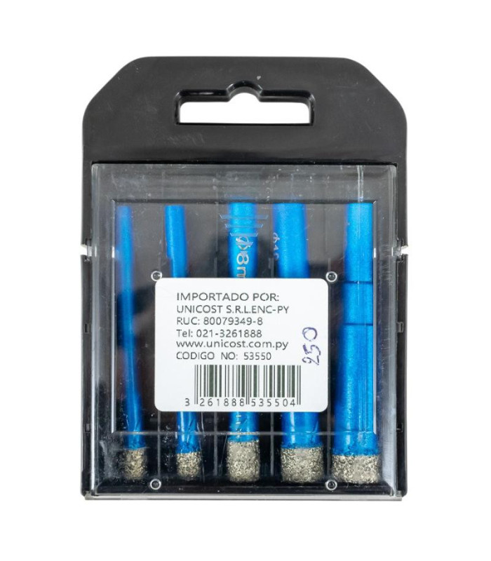 SET DE BROCAS P/PORCELANATO 5PC 6,8,10,12MM
