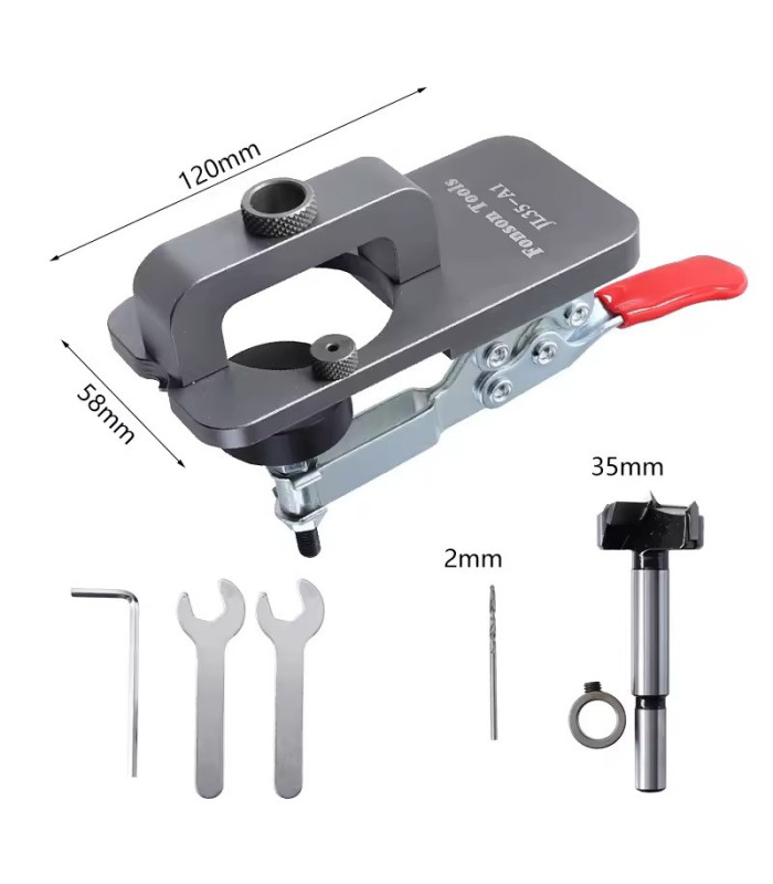 PLANTILLA ALUMINIO C/ MECHA FORSTNER 35MM