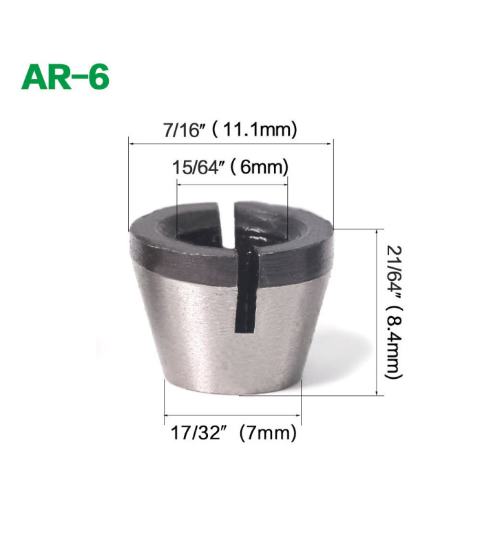 Adaptador eje para fresadora AR-6 6mm