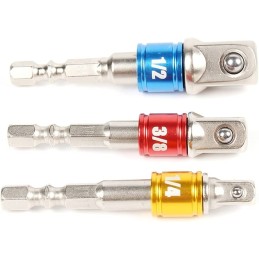 Prolongador para taladro 1/4-1/2-3/8  3pc