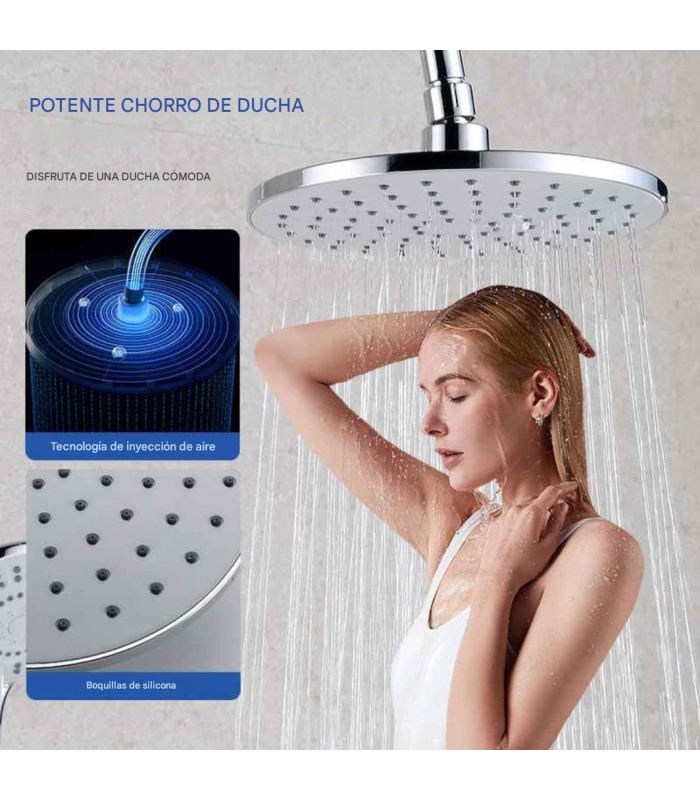 SET DUCHA COLUMNA CROMADO GANCHO MONOCOMANDO