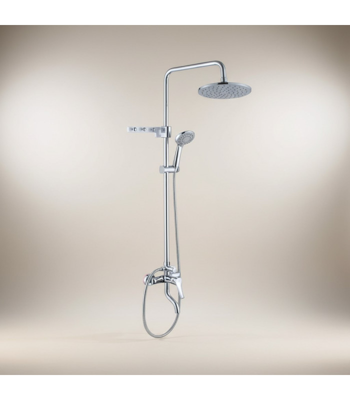 SET DUCHA COLUMNA CROMADO GANCHO MONOCOMANDO