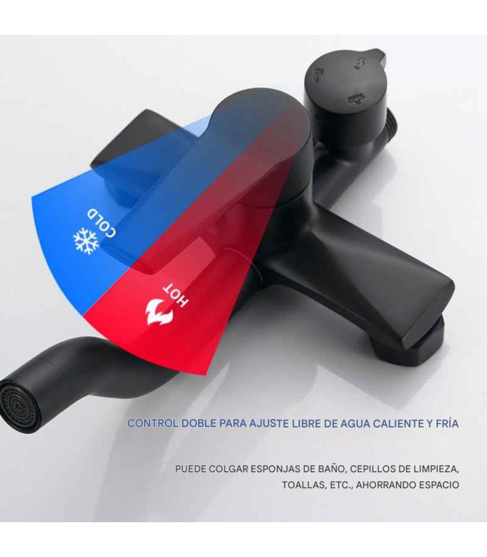 SET DE DUCHA COLUMNA NEGRO MONOCOMANDO