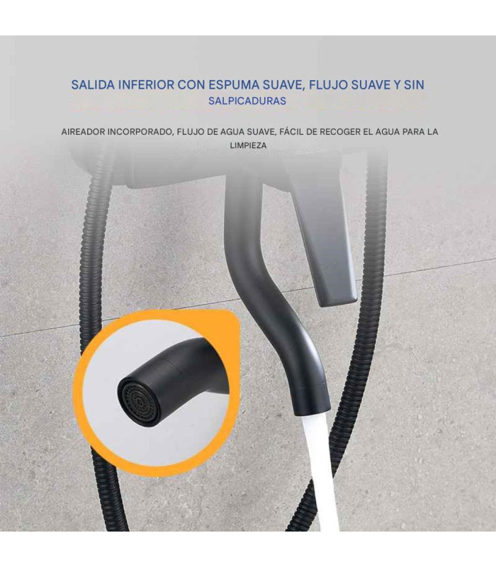 SET DE DUCHA COLUMNA NEGRO MONOCOMANDO