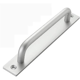 Manija con base plana plateado 14.8x2.5cm 1pc