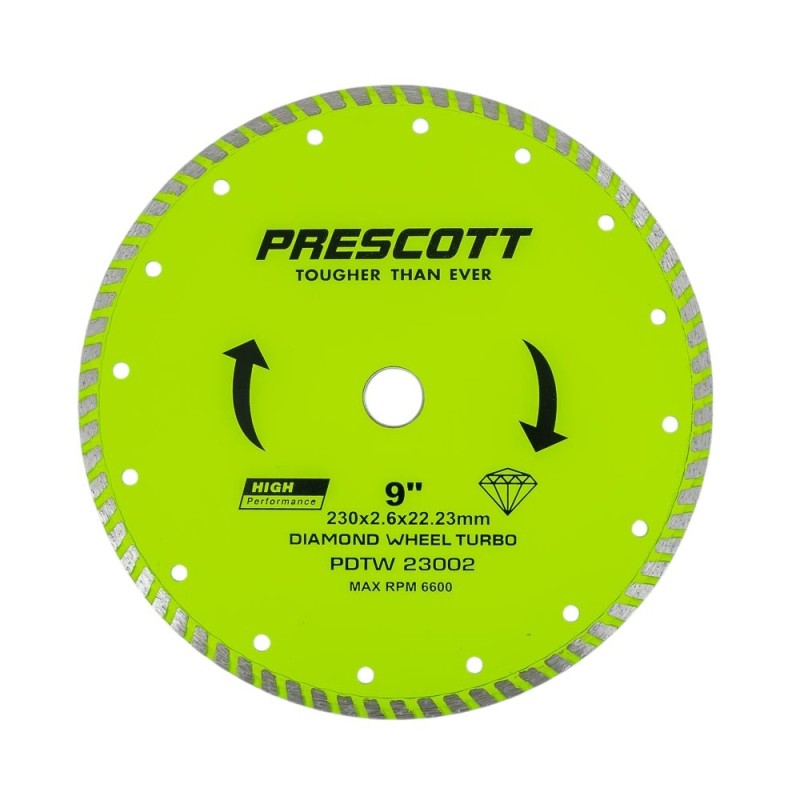 Disco diamantado turbo 230-2.6-22.2mm PRESCOTT Disco diamantado turbo 230-2.6-22.2mm PRESCOTT