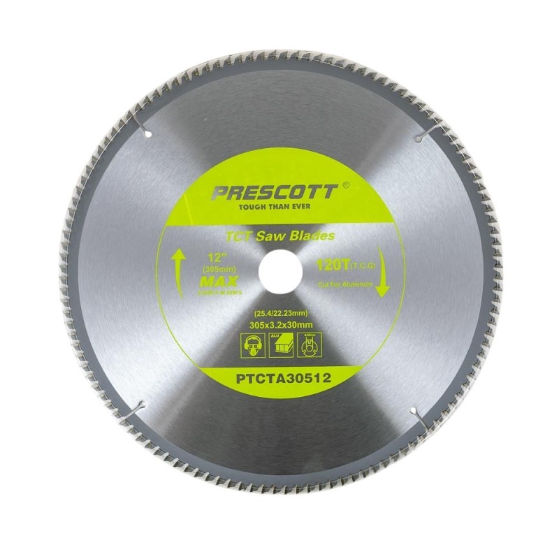 Disco de corte aluminio 120T 305x3.2x30mm PRESCOTT Disco de corte aluminio 120T 305x3.2x30mm PRESCOTT