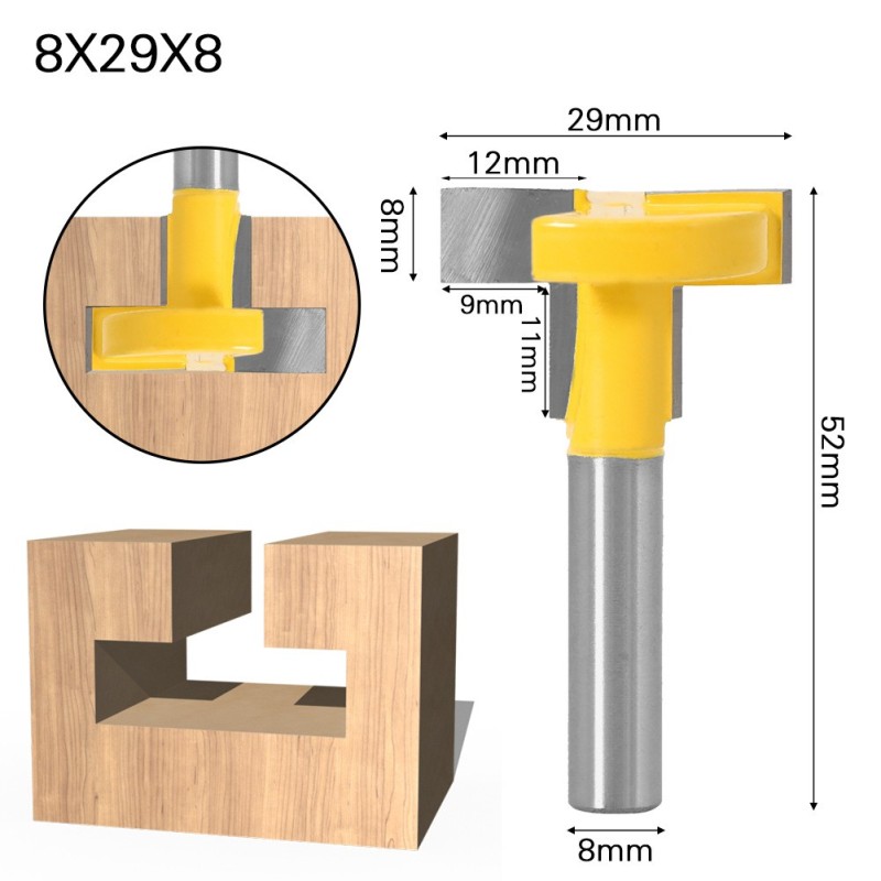 Fresa tipo T 8x29x8mm