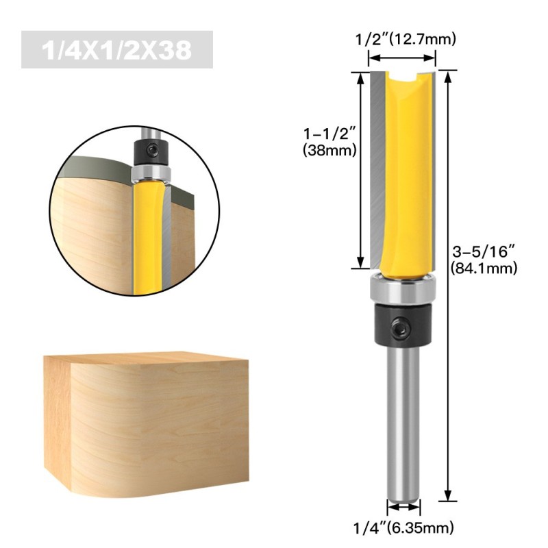 Fresa copiadora 1/4x1/2x38mm 1pc