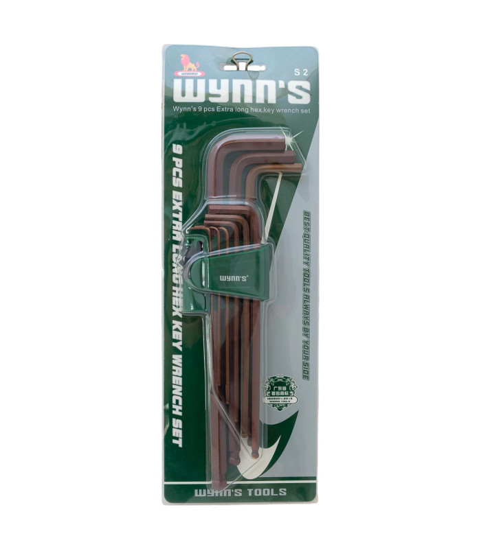 Juego de llave allen larga 9pc WYNNS
