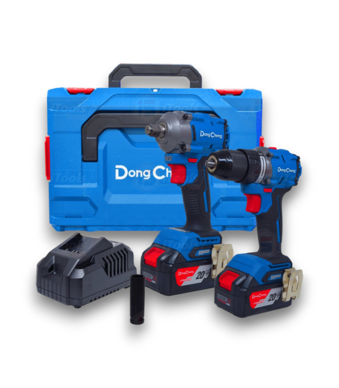 KIT TALADRO+LLAVE IMPACTO 20V BL 2BAT4.0 DONGCHENG