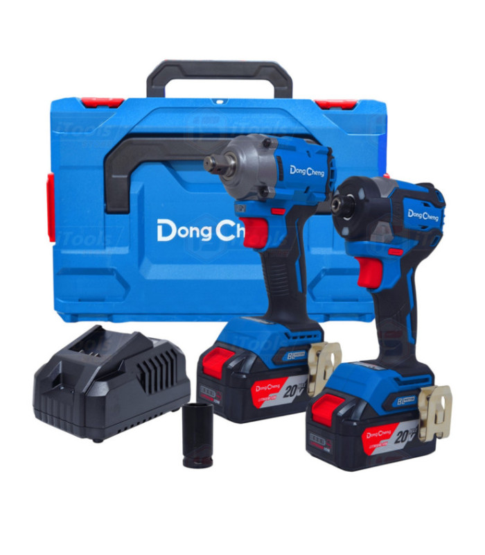 KIT ATORNILLADOR+LLAVE DE IMP 20V BL 2BAT DONGCHENG