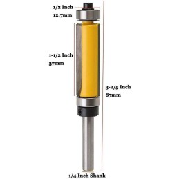 Fresa copiadora doble guia 1/4x1/2x38mm 1pc