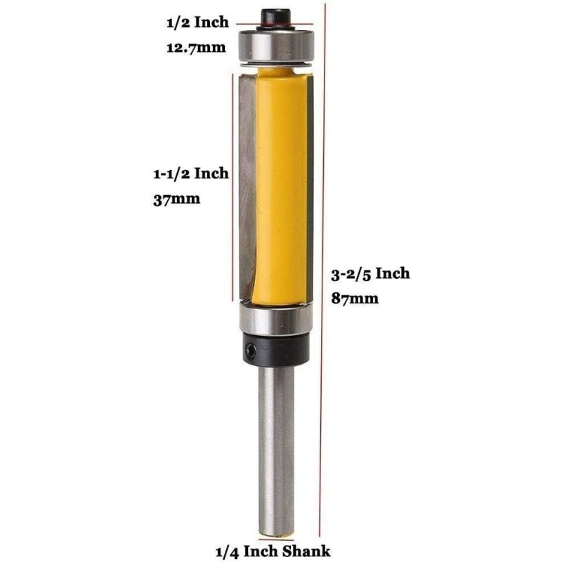 Fresa copiadora doble guia 1/4x1/2x38mm 1pc